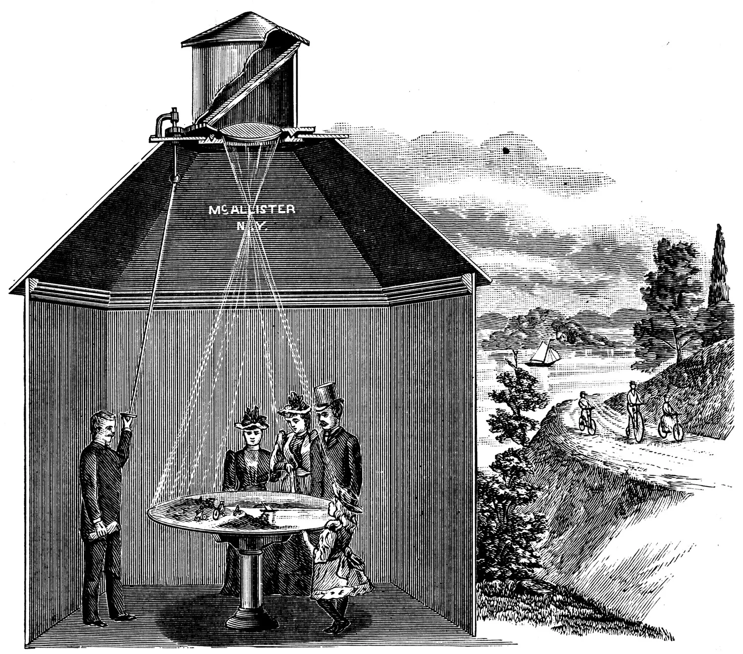 Etching of a Camera Obscura